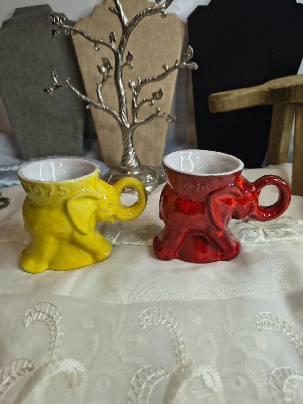 Francoma Rep. 1976 and 1977 Elephant Coffee Mugs